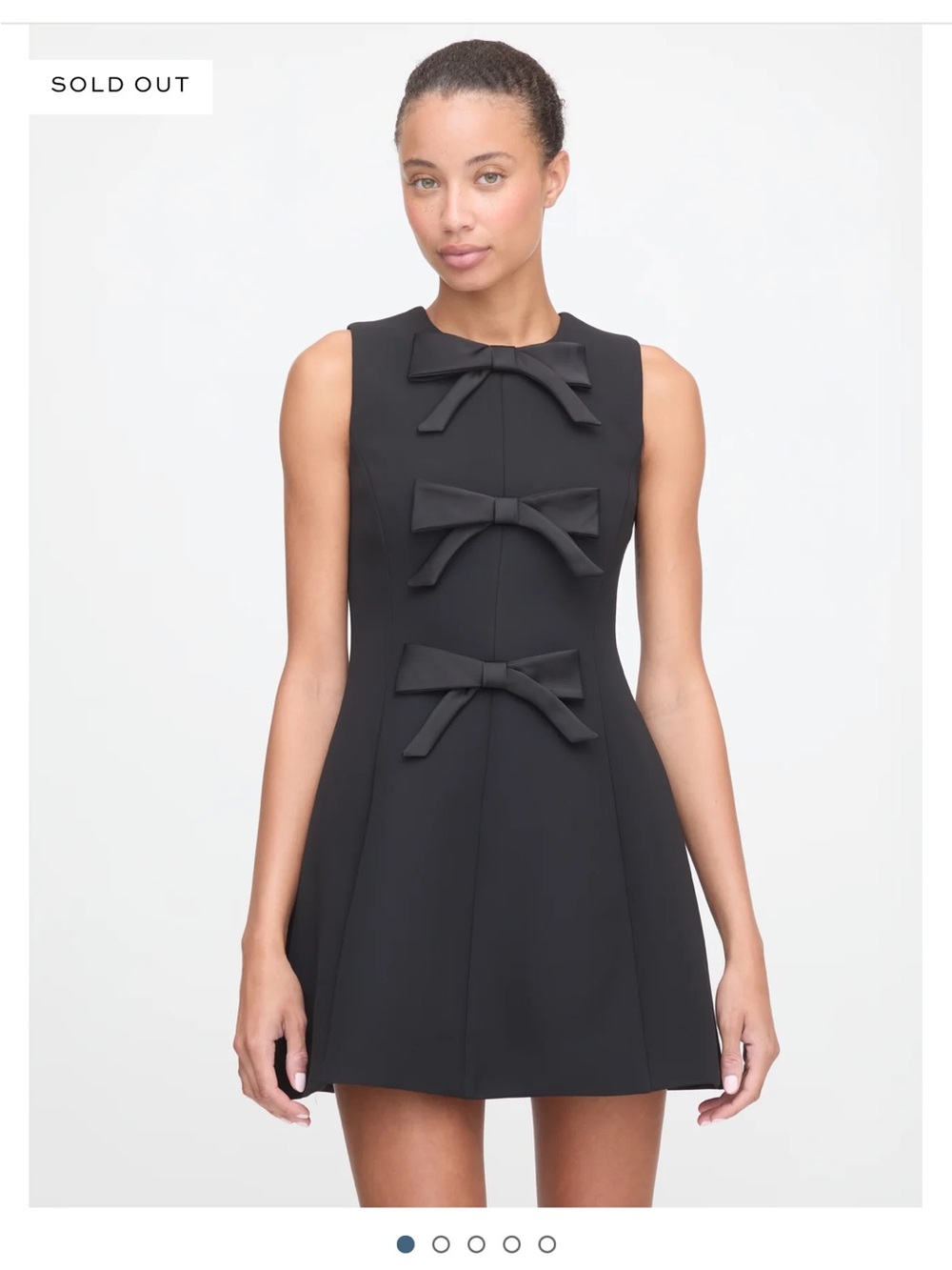Hill House Blythe Mini Dress - Black Sleeveless Bow-Accent Mini Dress